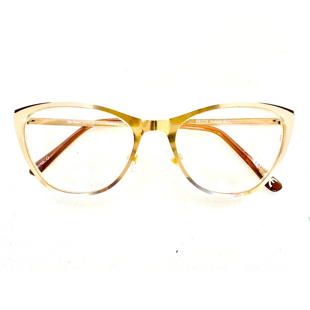 Sofia Vergara Foster Grant gold frame cat reading glasses readers 1.75 NWOT